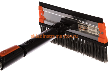 Телескопическая щетка-сметка для снега со скребком и водосгоном, поворотная голова STELS 55299 Телескопическая щетка-сметка для снега со скребком и водосгоном, поворотная голова STELS 55299