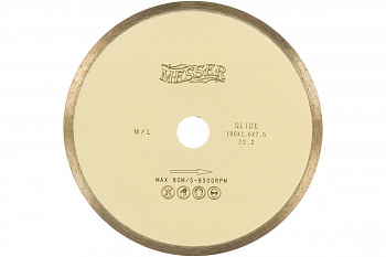 Диск алмазный сплошная кромка M/L по мрамору 180D-1.6T-7.5W-22.2 MESSER 01-25-180