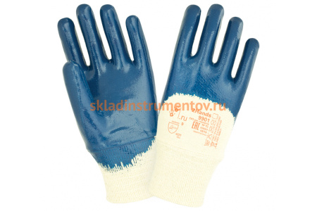 Перчатки 2Hands джерси/покрытие нитрилом 3/4, манжет резинка 9901-10 L