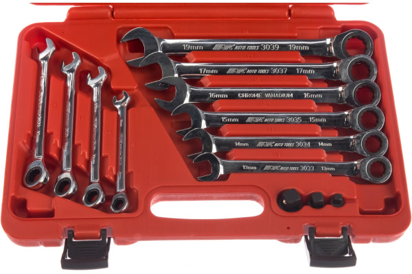 Набор комбинированных трещоточных ключей JTC 8-19 мм 13 предметов 1/10-3028