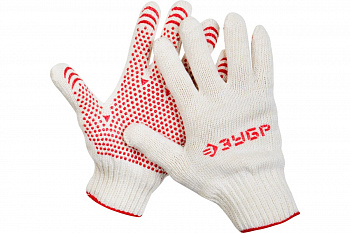 Перчатки трикотажные с защитой от скольжения (7 класс; размер S-M) "МАСТЕР" ЗУБР 11456-S