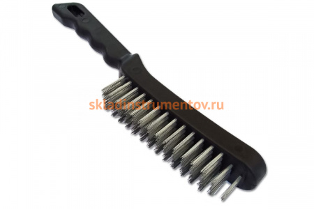 Щетка 5-рядная металлическая с пластмассовой ручкой SANTOOL 060103-005