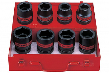 Набор ударных шестигранных торцевых головок 1", 15/16"-5/18", 8шт KING TONY 8410SP