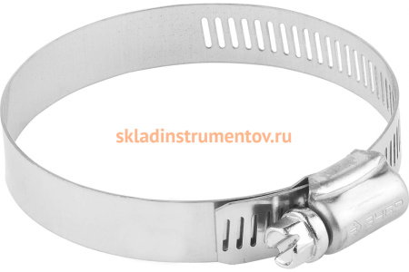 Хомуты Зубр ЭКСПЕРТ из нержавеющей стали с просечной лентой ПЛ-12,7, 65-89мм, 50шт 37815-065-89-50