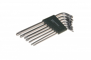 Набор TORX экстрадлинных ключей ROCKFORCE Т10Н-Т40Н с отверстием 7пр. RF-5071TL