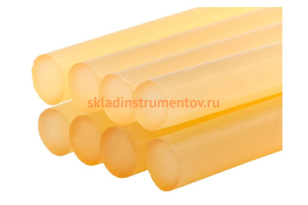 Клей желтый, прозрачный (8 шт; 11х200 мм) для клеевого пистолета ПРАКТИКА 641-640