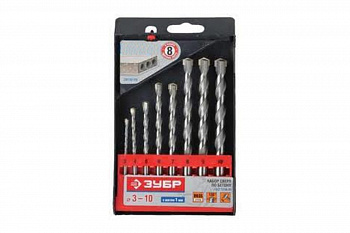 Набор сверл "Супер-6" 8 шт. (3-10 мм) по бетону Зубр 2916-H8