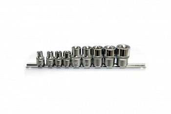 Набор коротких головок 3/8" и 1/2", Е10-Е24, 9 шт. FORCE 4095