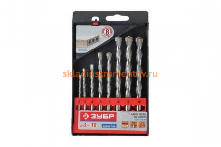 Набор сверл "Супер-6" 8 шт. (3-10 мм) по бетону Зубр 2916-H8