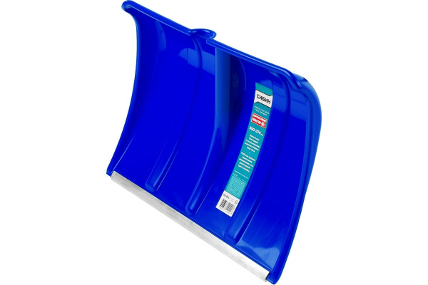 Снеговая пластиковая лопата с алюминиевой планкой, без черенка, 500мм, синяя СИБИН 421835