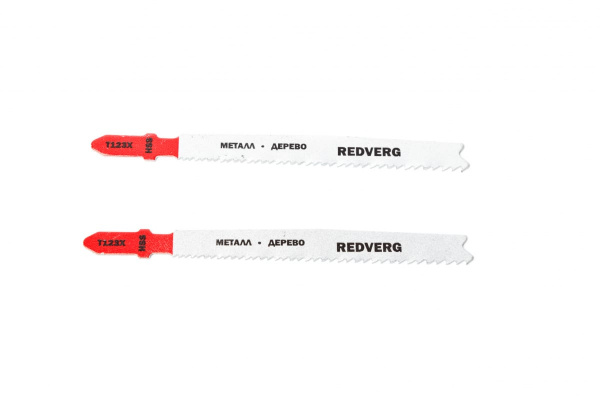 Пилка для лобзика универсальная T123X грубый рез, HSS 2 шт. REDVERG 6623548