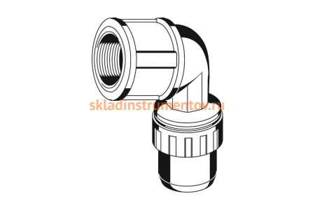 Муфта соединительная угловая "ШиреФит" (20 мм; 1/2") для трубопровода Зубр 51466-20-1/2