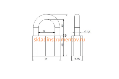 Навесной замок AJAX PD-40-70, фин. 3 кл., коробка 42571