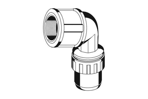 Муфта соединительная угловая "ШиреФит" (20 мм; 1/2") для трубопровода Зубр 51466-20-1/2