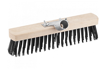 Уличная щетка без ручки Grinda EURO буковая колодка, металлическая щетина, с металлическим держателем для черенка, 30см 39196-30