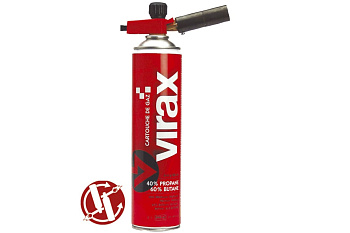 Газовый баллон 40%-пропан, 60% бутан, 380 мл VIRAX 521516 Газовый баллон 40%-пропан, 60% бутан, 380 мл VIRAX 521516