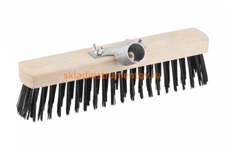 Уличная щетка без ручки Grinda EURO буковая колодка, металлическая щетина, с металлическим держателем для черенка, 30см 39196-30