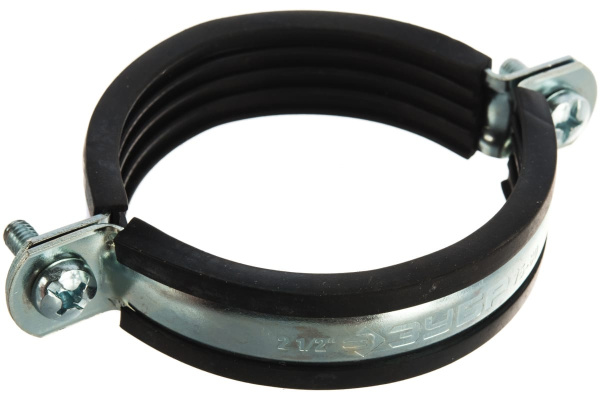 Трубный хомут с гайкой ЗУБР 2 1/2", 6шт, оцинкованный 37850-75-80