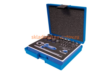 Набор шестигранных торцевых головок с принадлежностями KING TONY 1/4" 4-14 мм 29 предметов 2528MRV