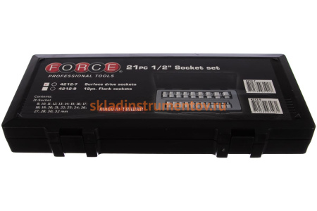 Набор головок с УПК 1/2" 21 шт. FORCE 4212-7