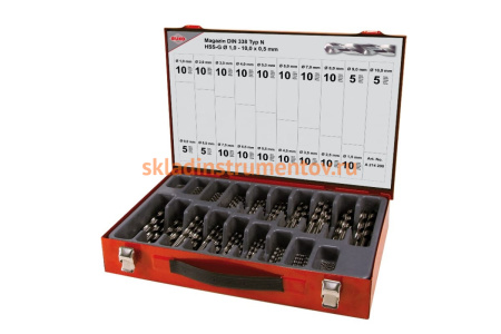 Набор сверл по металлу (170 шт; 1-10 мм; HSS-G) Ruko 214200