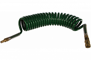 Шланг витой, полиуретановый с быстроразъемами 12х8 мм, 5 м ROCKFORCE RF-1208-5M