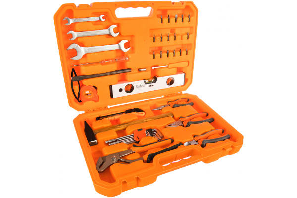 Набор инструментов Airline Домашний мастер 41 предмет + фонарь, пластиковый кейс AT-41-04