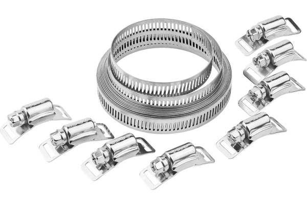 Набор Зубр ЭКСПЕРТ хомут универсальный, нержавеющий, 3мх12,7мм, 8 замков 37815-H8