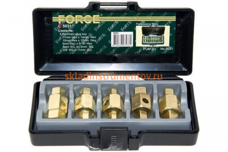 Набор для слива масла 5шт FORCE 5051