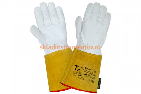 Краги сварщика 2Hands овечья кожа/спилок КРС/швы Kevlar Т30-11-ru Siberia