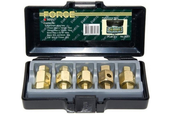 Набор для слива масла 5шт FORCE 5051