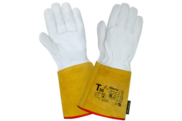 Краги сварщика 2Hands овечья кожа/спилок КРС/швы Kevlar Т30-11-ru Siberia