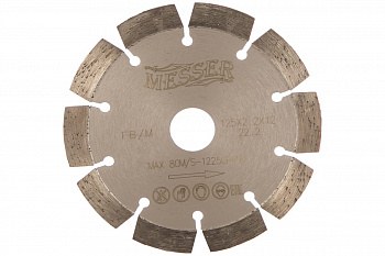 Диск алмазный сегментный FB/M по железобетону 125D-2.2T-12W-10S-22.2 MESSER 01-15-125