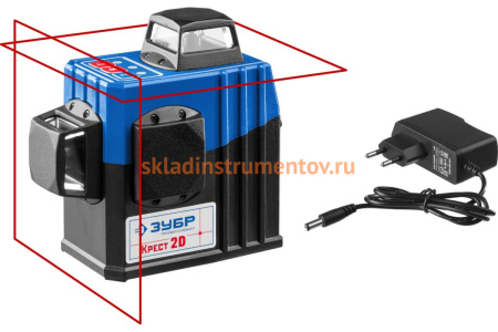 Линейный лазерный нивелир ЗУБР Крест-2D Профессионал 34907