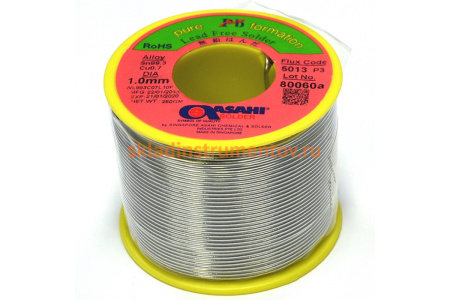 Припой (1 мм, 0.25 кг, Sn99,3/0,7Cu, 5013 флюс безотм. RMA) ASAHI 00-00000287