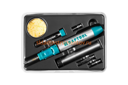 Набор, паяльник газовый, 3в1, 4 насадки, припой, чистка жал, 1300С KRAFTOOL 55504-H8 Набор, паяльник газовый, 3в1, 4 насадки, припой, чистка жал, 1300С KRAFTOOL 55504-H8