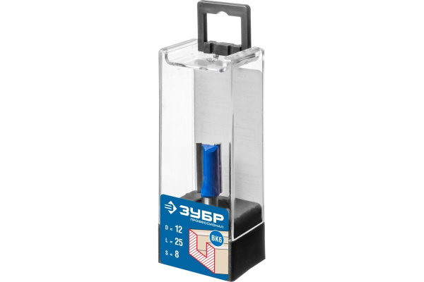 Фреза пазовая прямая ПРОФЕССИОНАЛ (12х25х56 мм; хвостовик 8 мм) Зубр 28753-12-25
