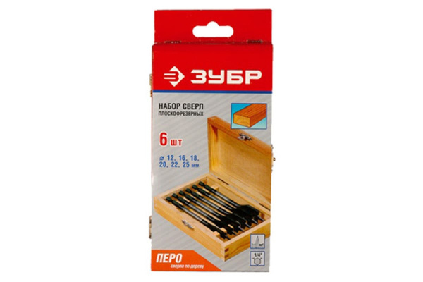 Набор перьевых сверл по дереву (6 шт.) Зубр 29505-H6