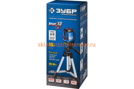 Лазерный линейный нивелир ЗУБР К-10 34902-3