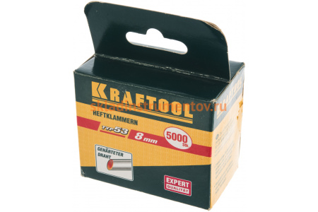Скобы "EXPERT" из закаленной проволоки Kraftool, тип 53 красные, 8 мм, 5000 шт 31670-08-5000