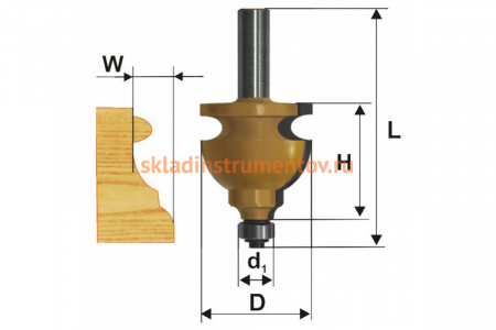 Фреза кромочная фигурная (44.5х28.6 мм; хвостовик 12 мм) Энкор 46411