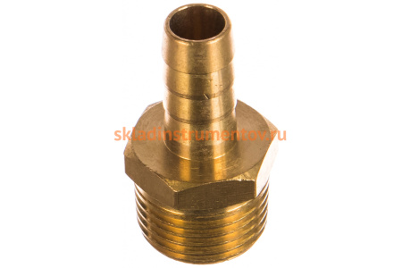 Штуцер пневматический (1/2"M - елочка 10 мм) ЭВРИКА ER-MH08/06