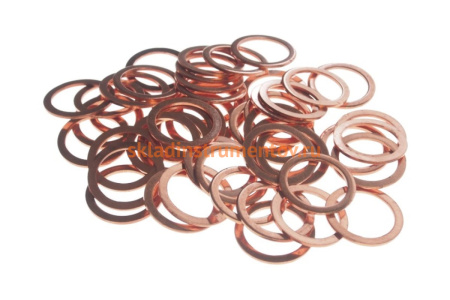 Набор медных шайб JTC размер: толщина 1.2, внутр. д. 18.4, наружн. д. 23.8 50 шт. 2017