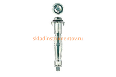 Анкер оцинкованный с винтом НЕХ для пустотелых конструкций (М8х80х50 мм; ТФ6) Зубр 4-302476-08-080