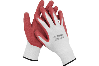 Садовые перчатки Зубр тонкие, с рельефным латексным покрытием, размер 9/L 11274-L