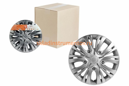 Колесные колпаки Airline 15 Лион серебристый, карбон, компл. 2 шт. AWCC-15-01