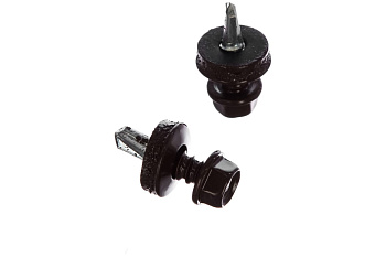 Саморезы для крепления кровель. матер. к метал. конструкциям Зубр цвет RAL 8017 "шокол.-коричн.", оцинк., 5,5x19 мм, 500 штук 4-300315-55-019-8017