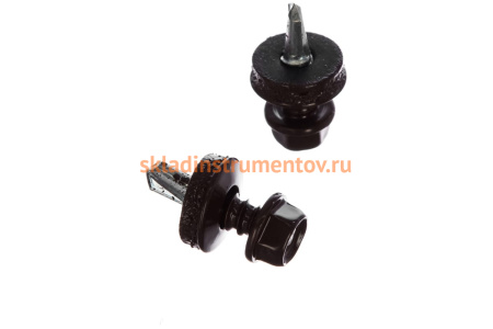 Саморезы для крепления кровель. матер. к метал. конструкциям Зубр цвет RAL 8017 "шокол.-коричн.", оцинк., 5,5x19 мм, 500 штук 4-300315-55-019-8017