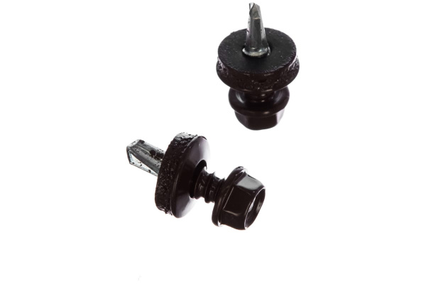 Саморезы для крепления кровель. матер. к метал. конструкциям Зубр цвет RAL 8017 "шокол.-коричн.", оцинк., 5,5x19 мм, 500 штук 4-300315-55-019-8017