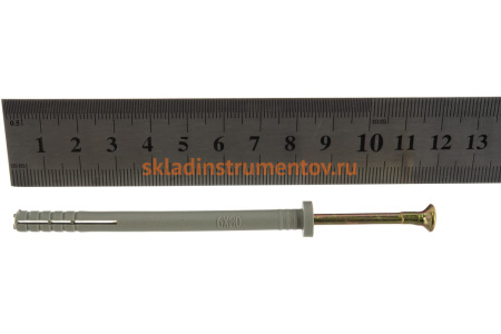 Полипропиленовый дюбель-гвоздь Зубр цилиндрический бортик, 6x80мм, ТФ6, 5 штук 4-301366-06-080